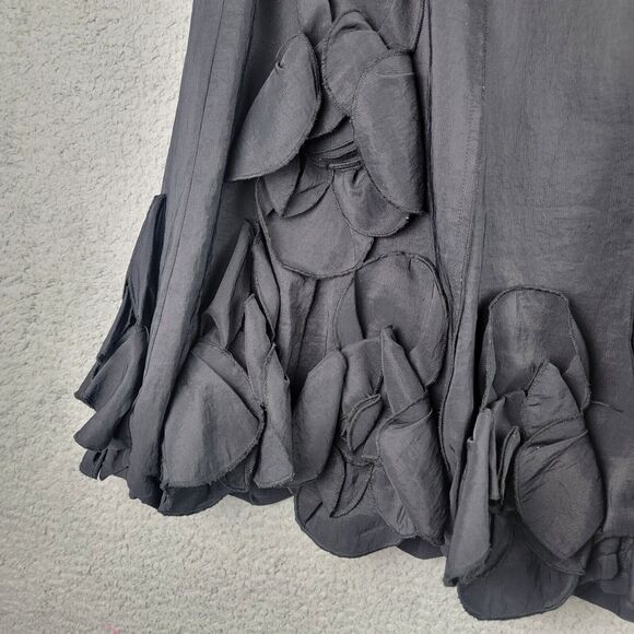 Dzhavael Couture Skirt Womens Size 8-10 Black Flouncy Petals  A-Line Full Flare - Picture 6 of 15